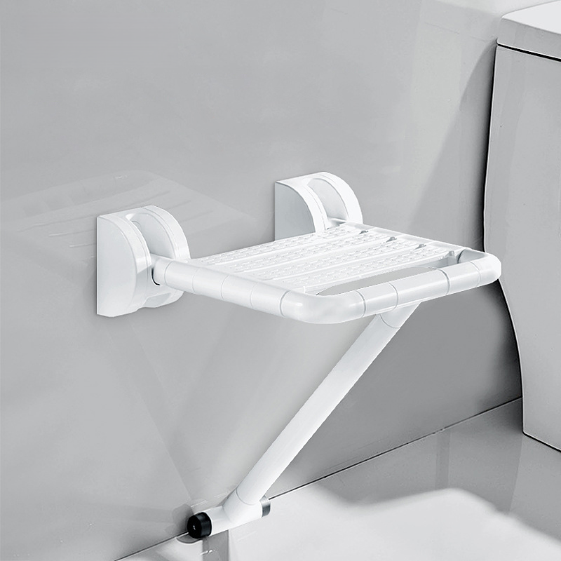 Wall-mounted folding shower seat for the elderly and disabled