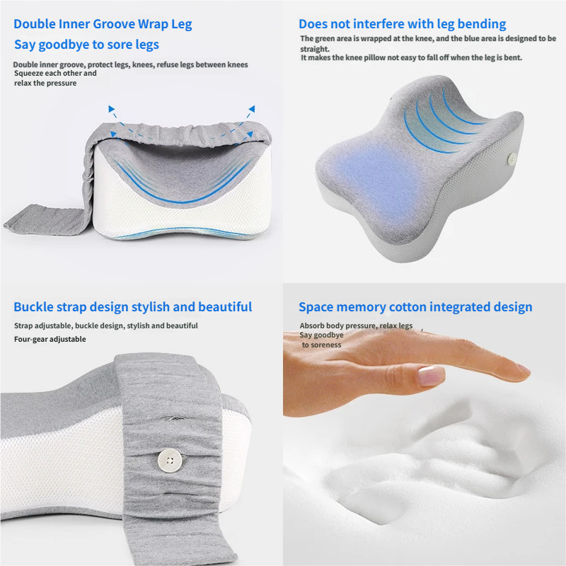 Memory foam knee clamp pillow