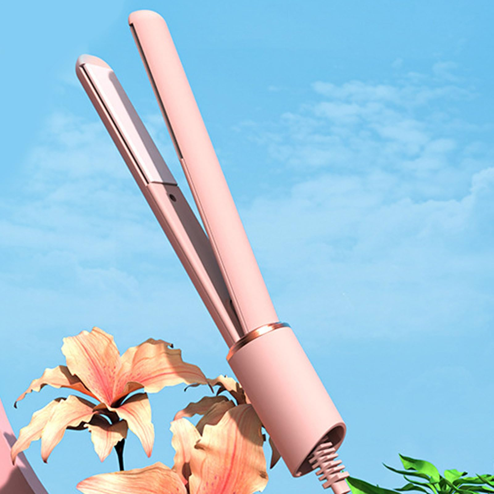 Portable flat iron mini pink two-in-one hair straightener hair straightener