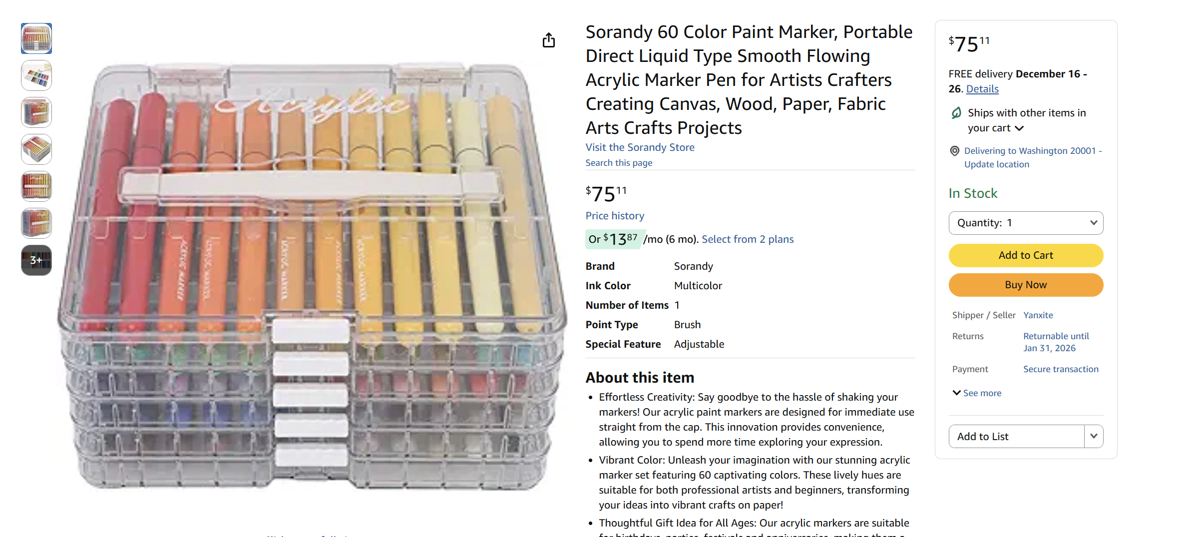 Straight liquid acrylic marker with soft tip