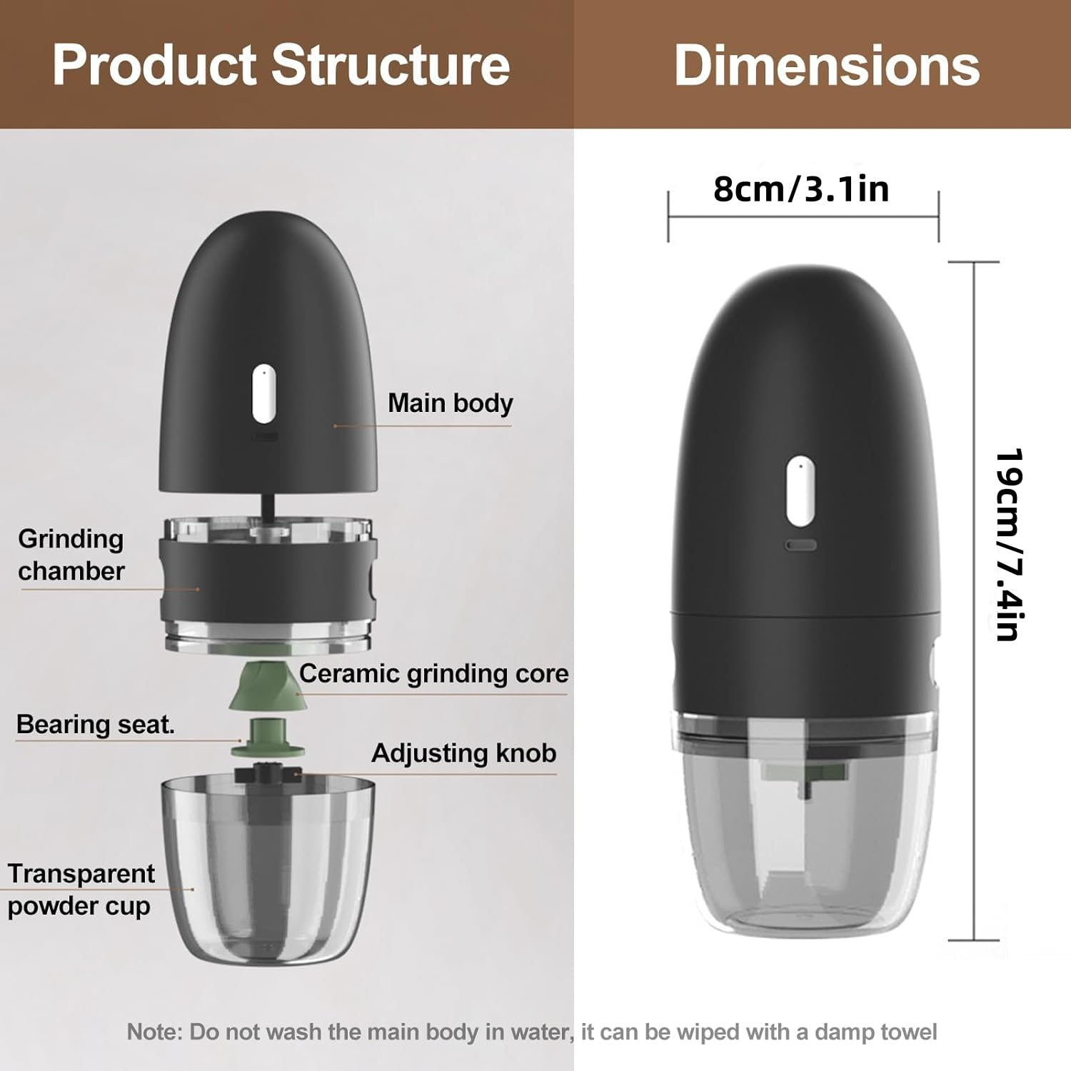 Portable coffee machine grinder