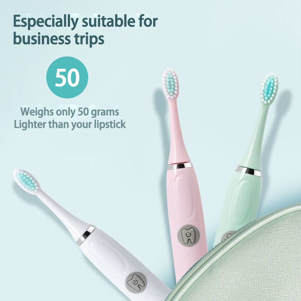 Home-use sonic electric toothbrush with soft bristles