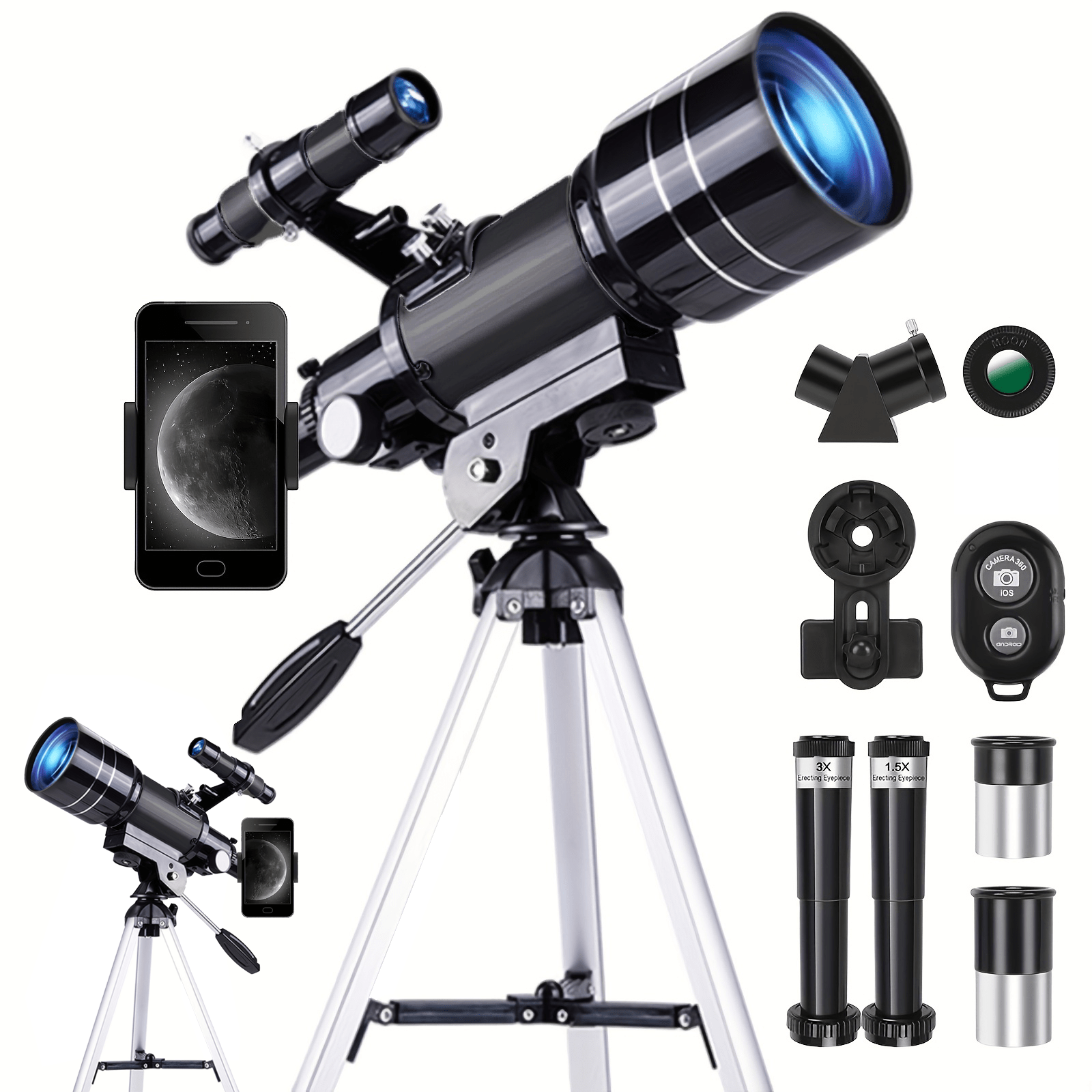 150X telescope, 70mm aperture telescope