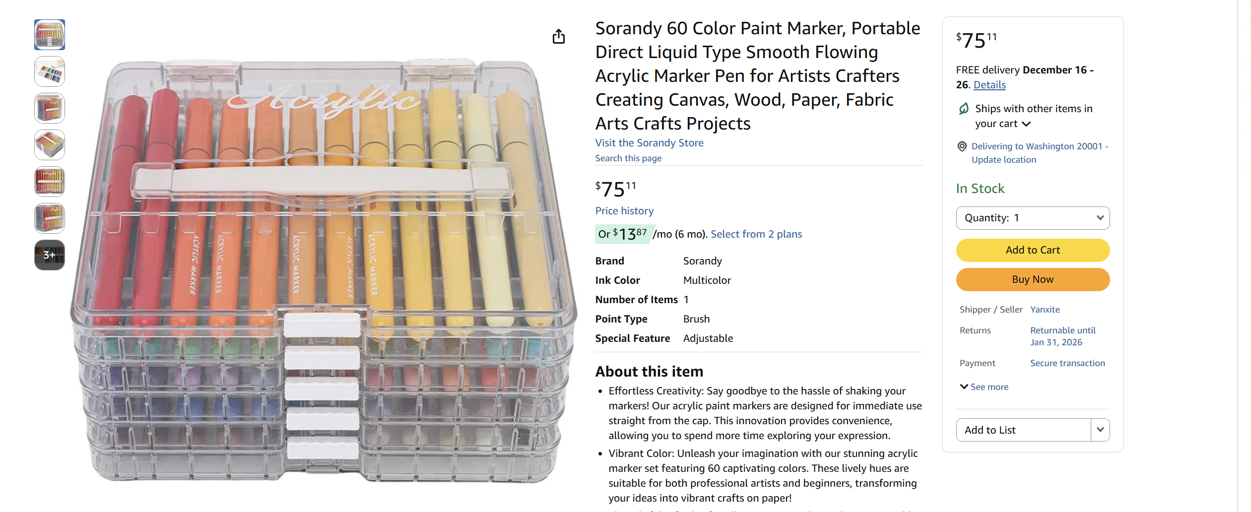 Straight liquid acrylic marker with soft tip