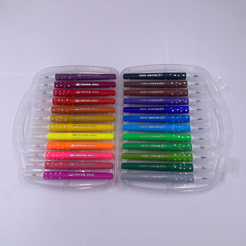 Hollow-Tip Coloured Brush Pen