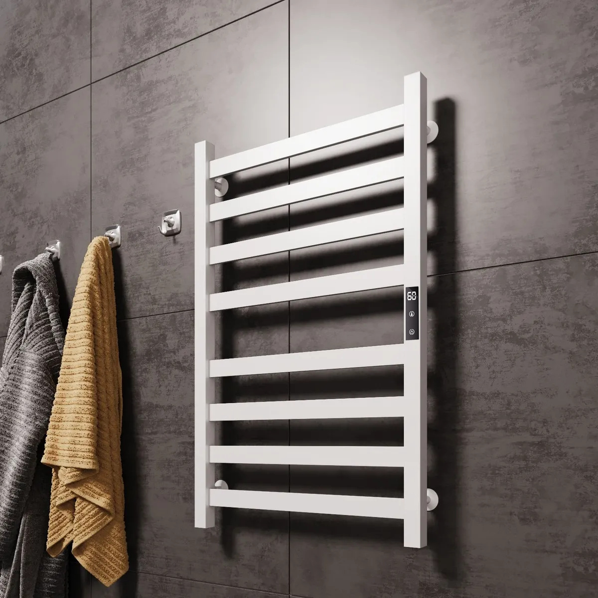 Space Aluminium Electric Towel Warmer Smart Drying and Sterilisation Bathroom Heated Storage Rack