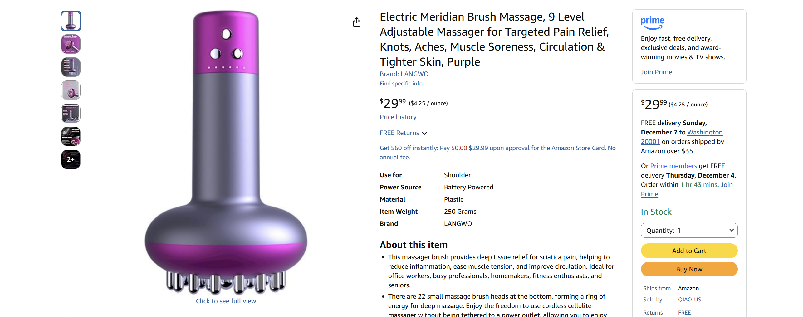 Whole body meridian massager brush