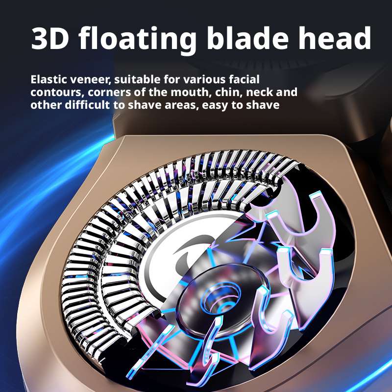 3D three-blade razor