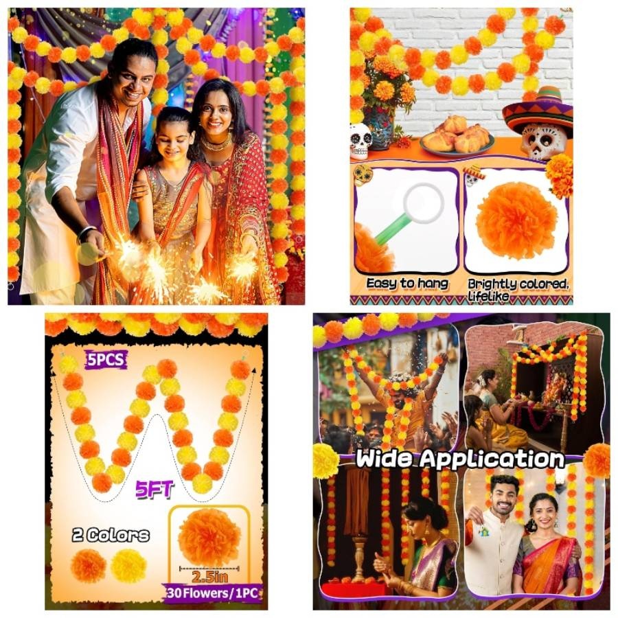 5 piece 5ft Marigold garnish