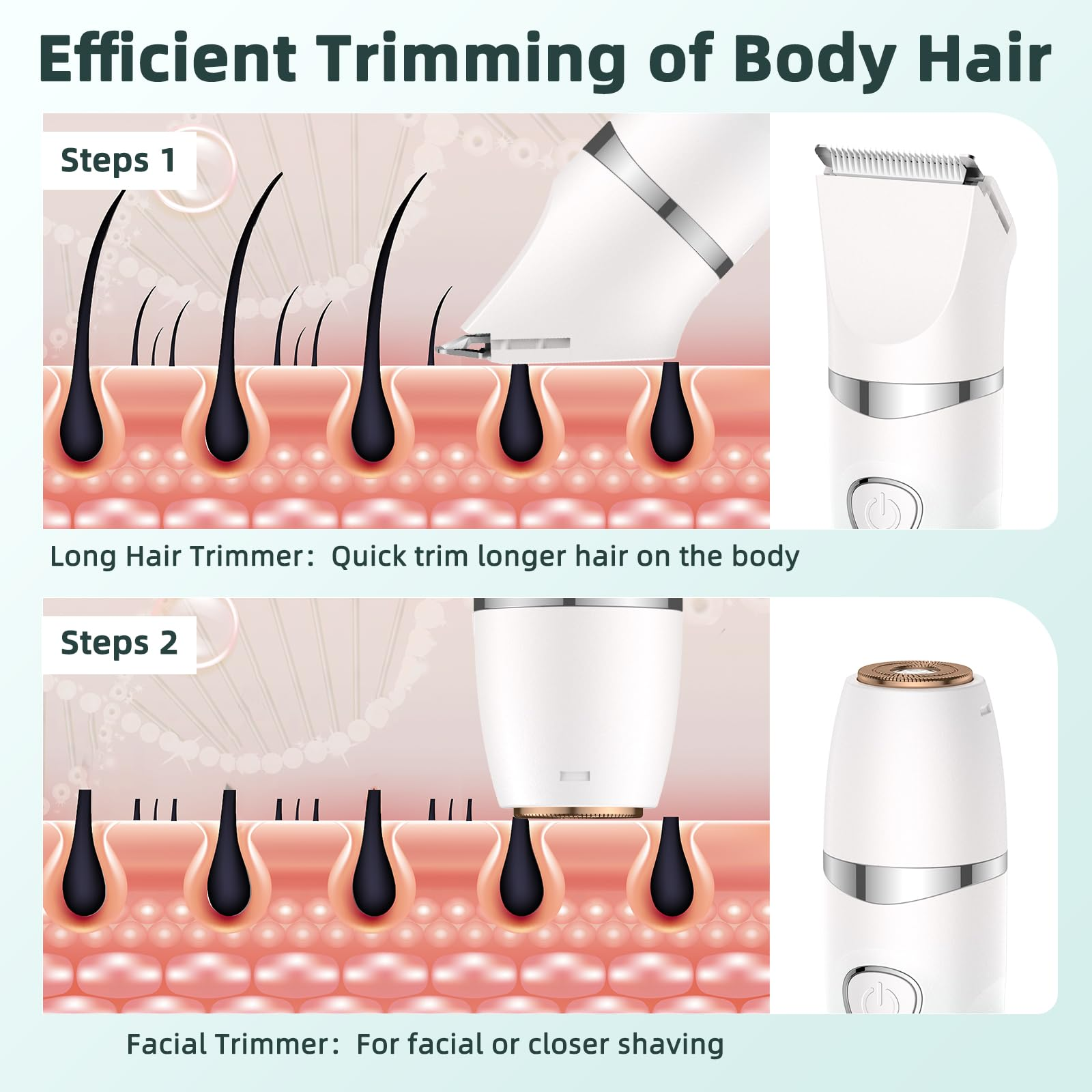 Three-in-one electric shaver for women