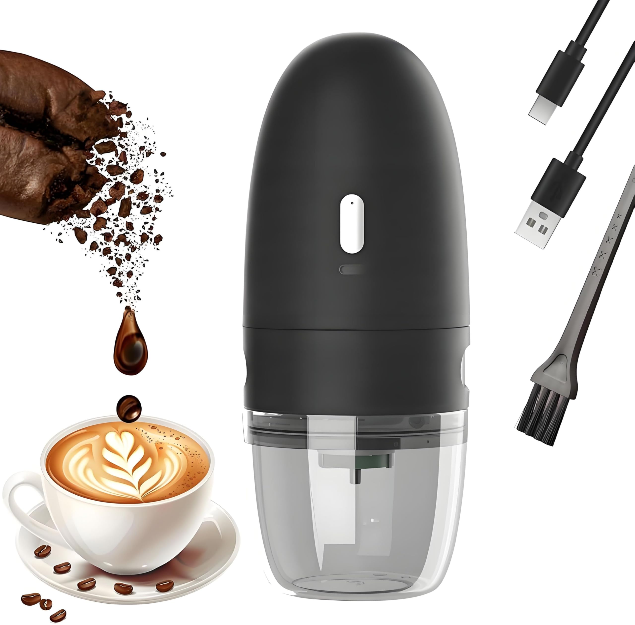 Portable coffee machine grinder