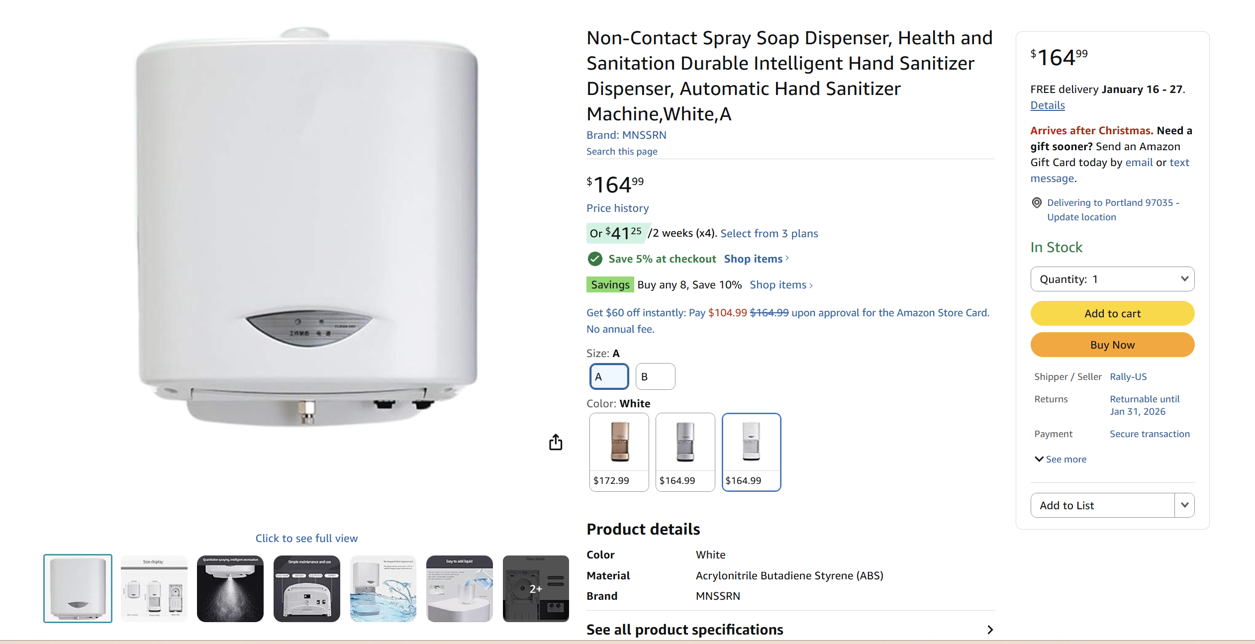 Non-contact alcohol sprayer