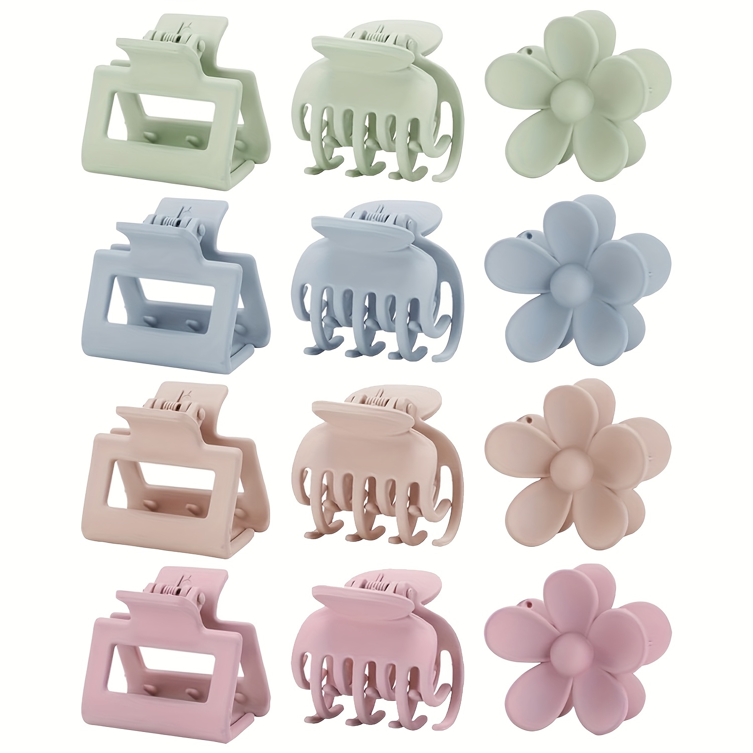 12 Set Small Claw Clips for Thin Thick Hair