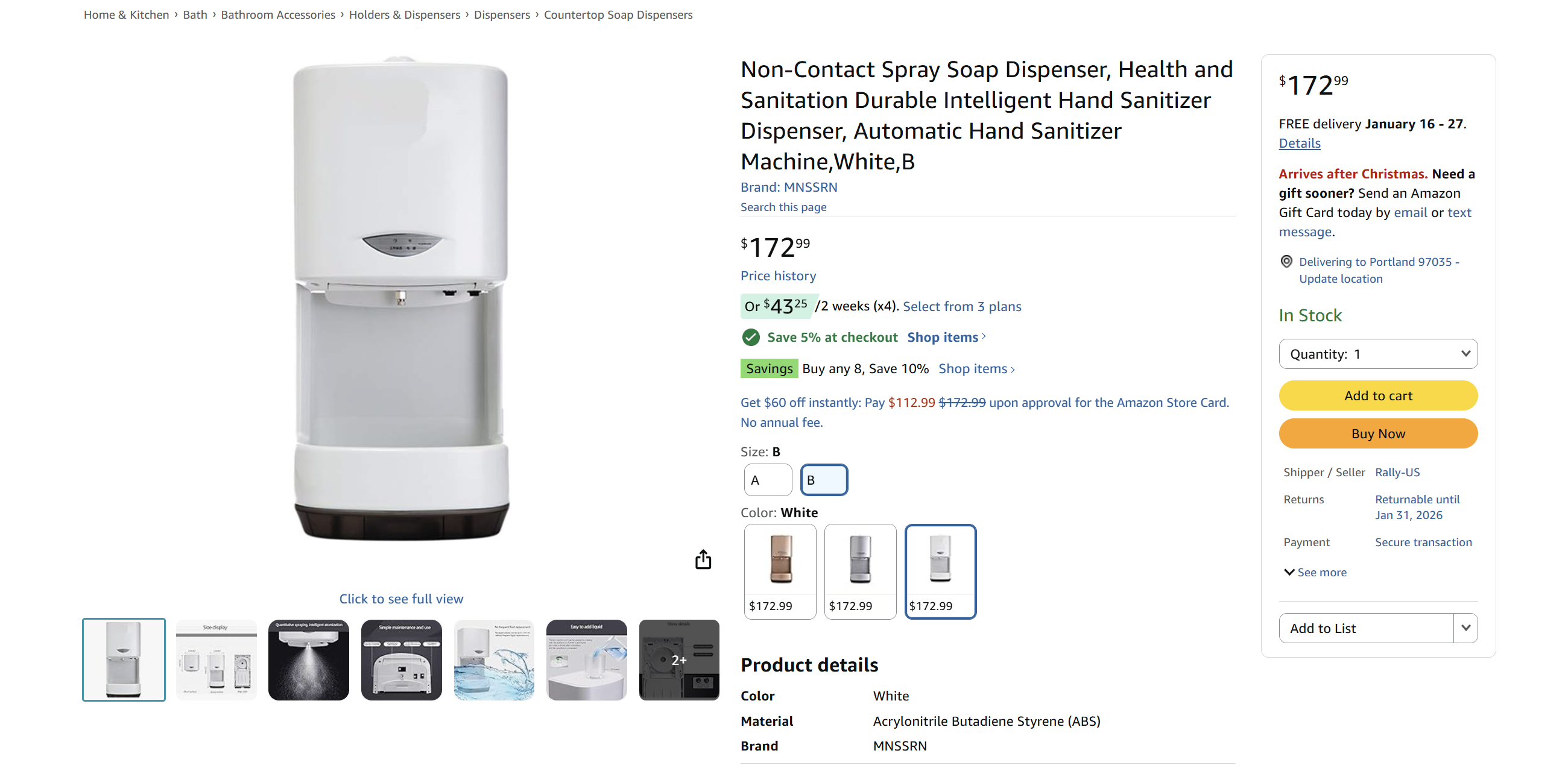 Non-contact alcohol sprayer