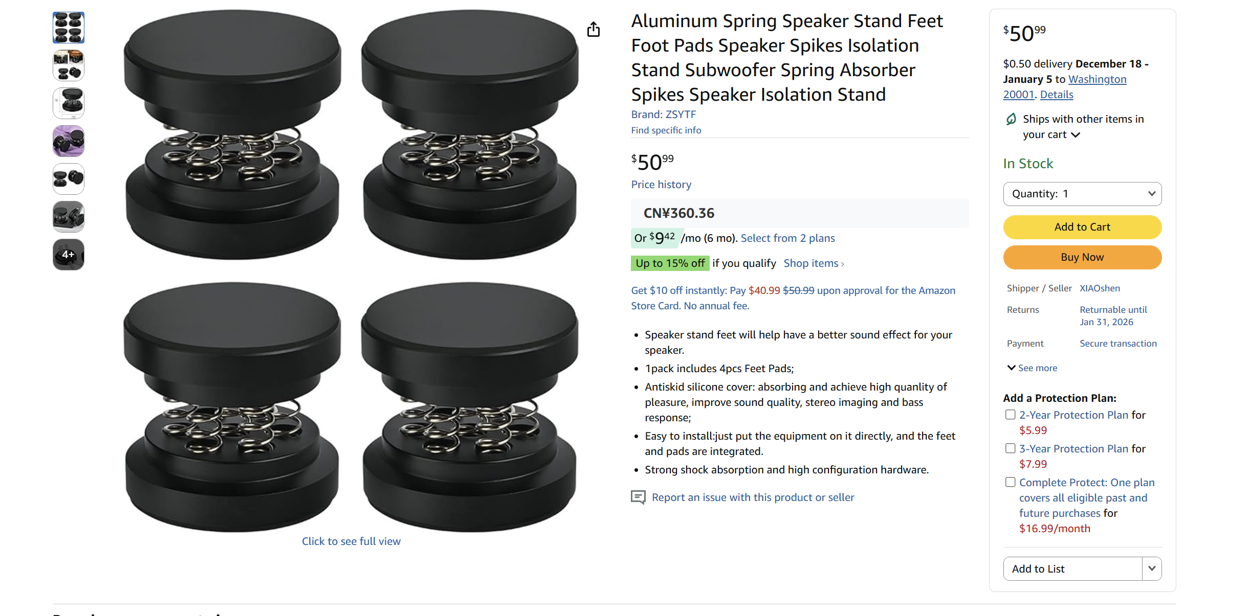 Aluminum alloy shock pad