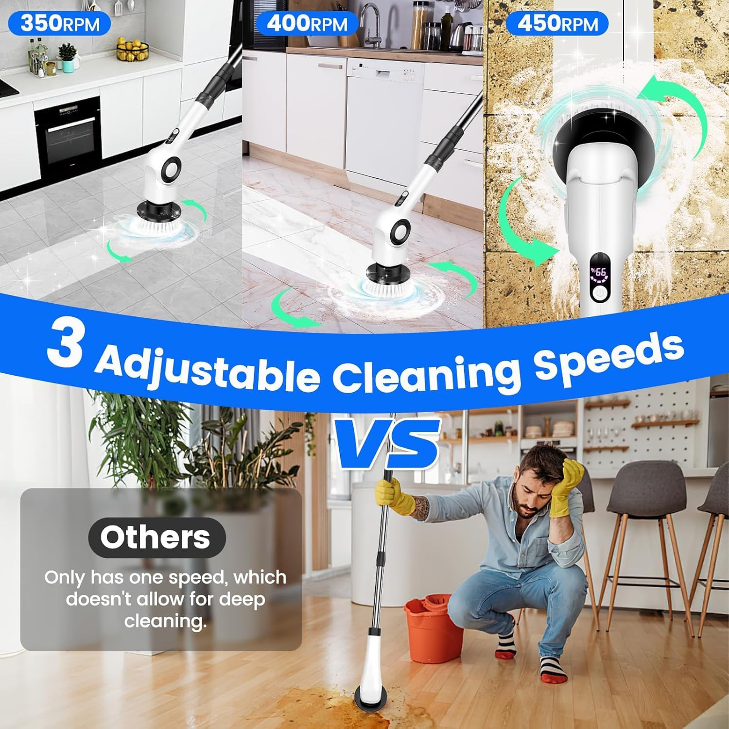 Seven-in-one multifunctional electric cleaning brush
