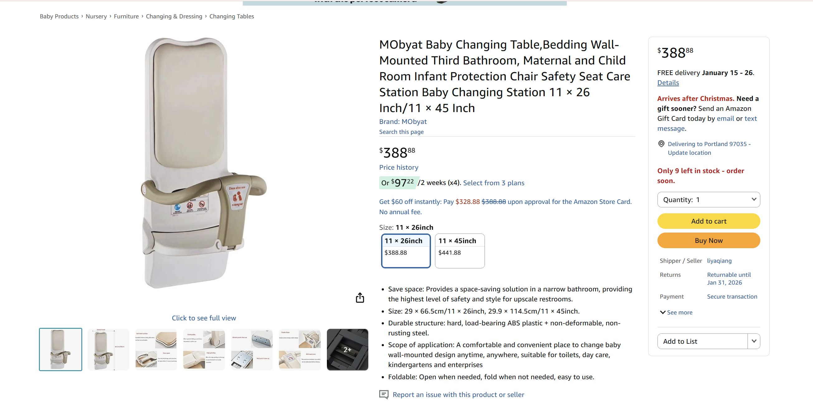 Alpine Wall Mounted Baby Changing Station