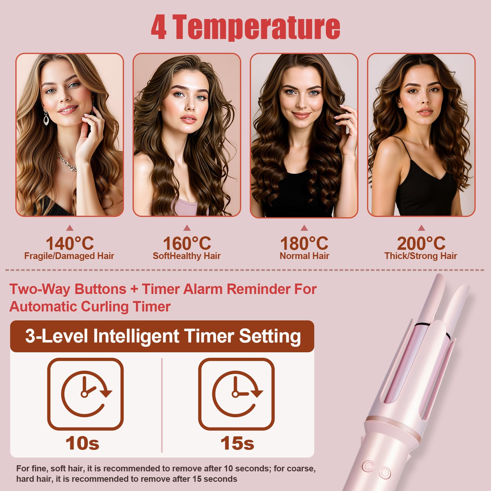 Auto Curling Iron - Negative Ion & 4 Temperature Settings