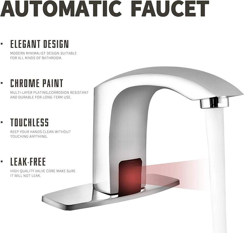 Touchless automatic bathroom sink faucet