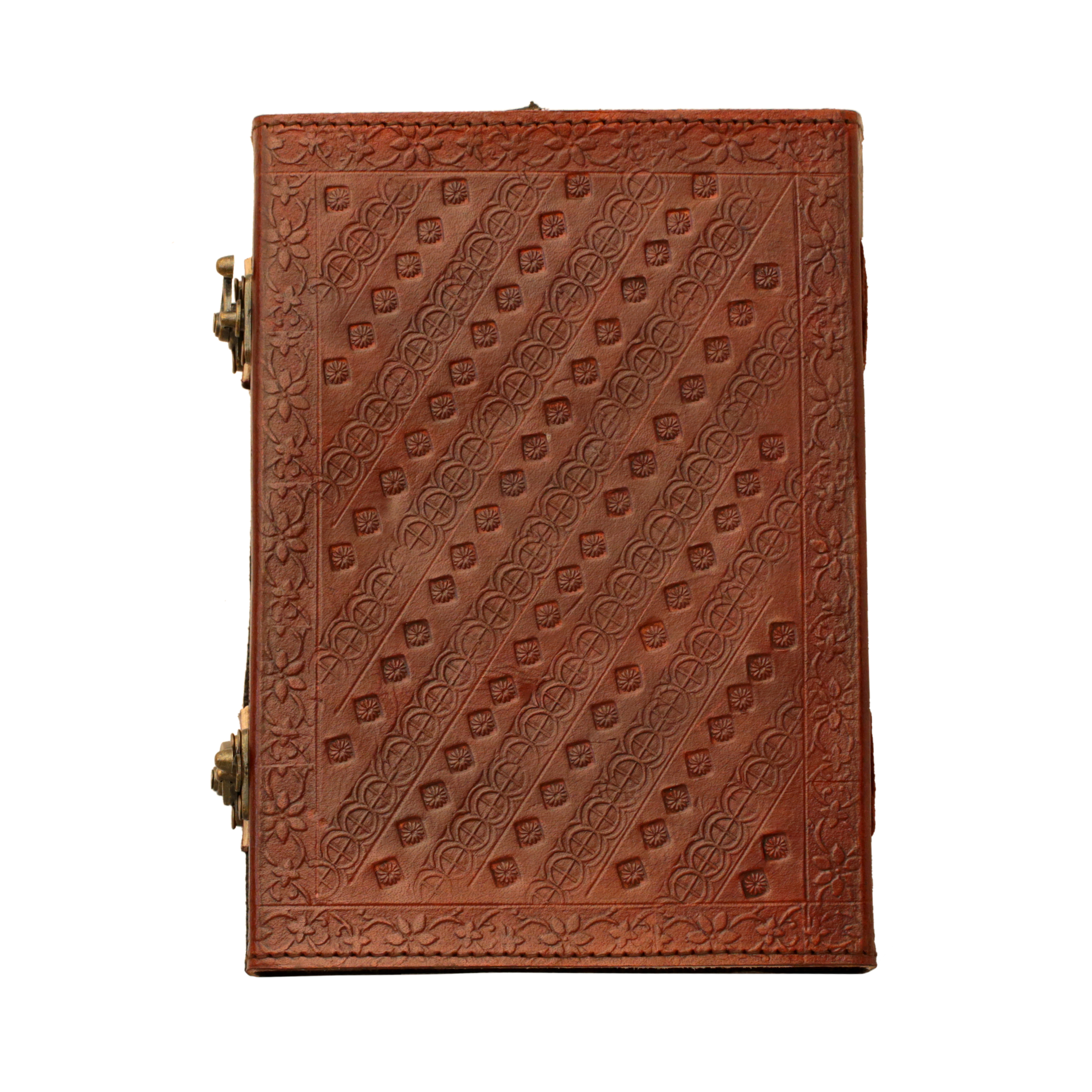 Handcrafted Leather Journal with Gemstone Inlays