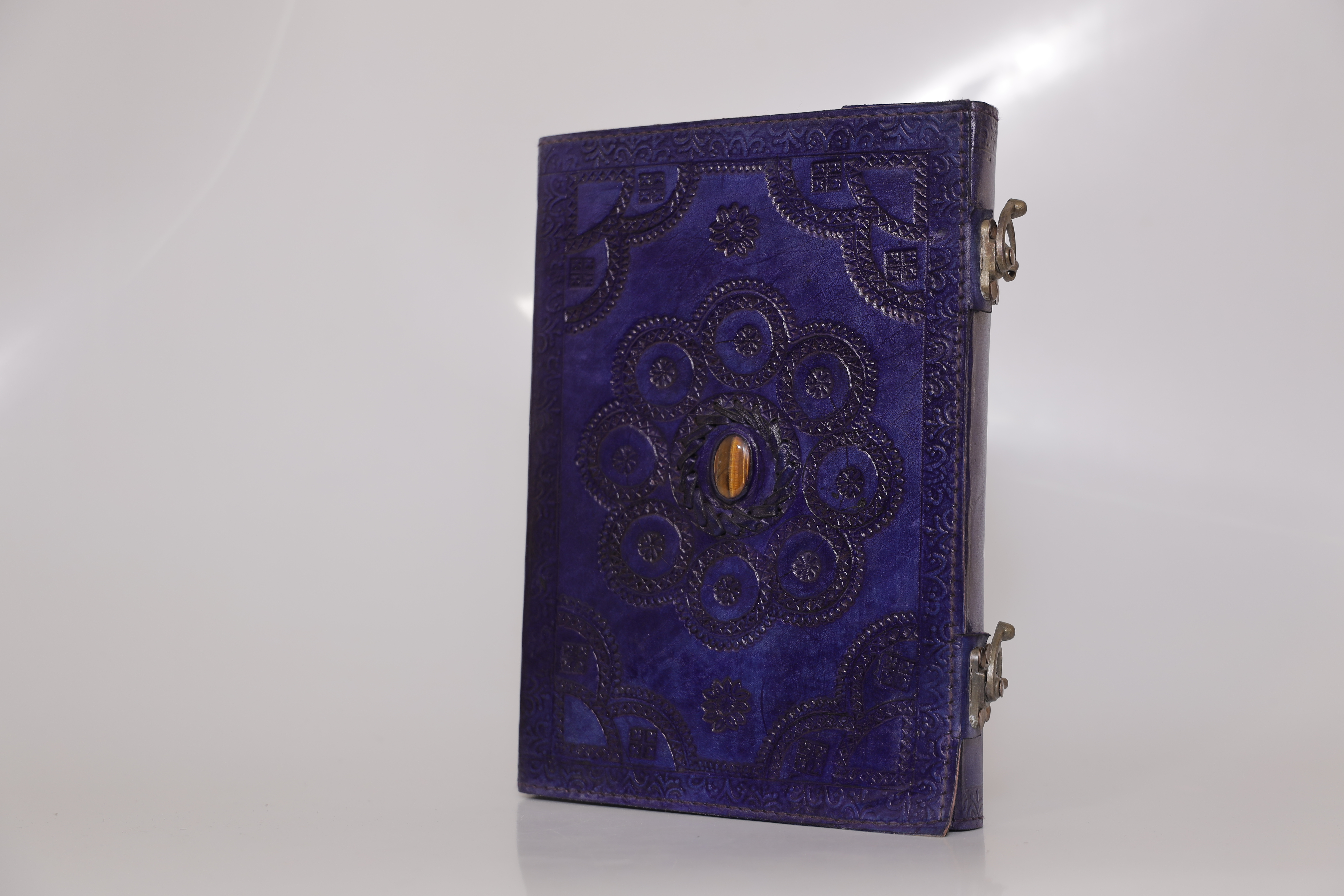 Handcrafted Leather Journal tiger eye Stone 