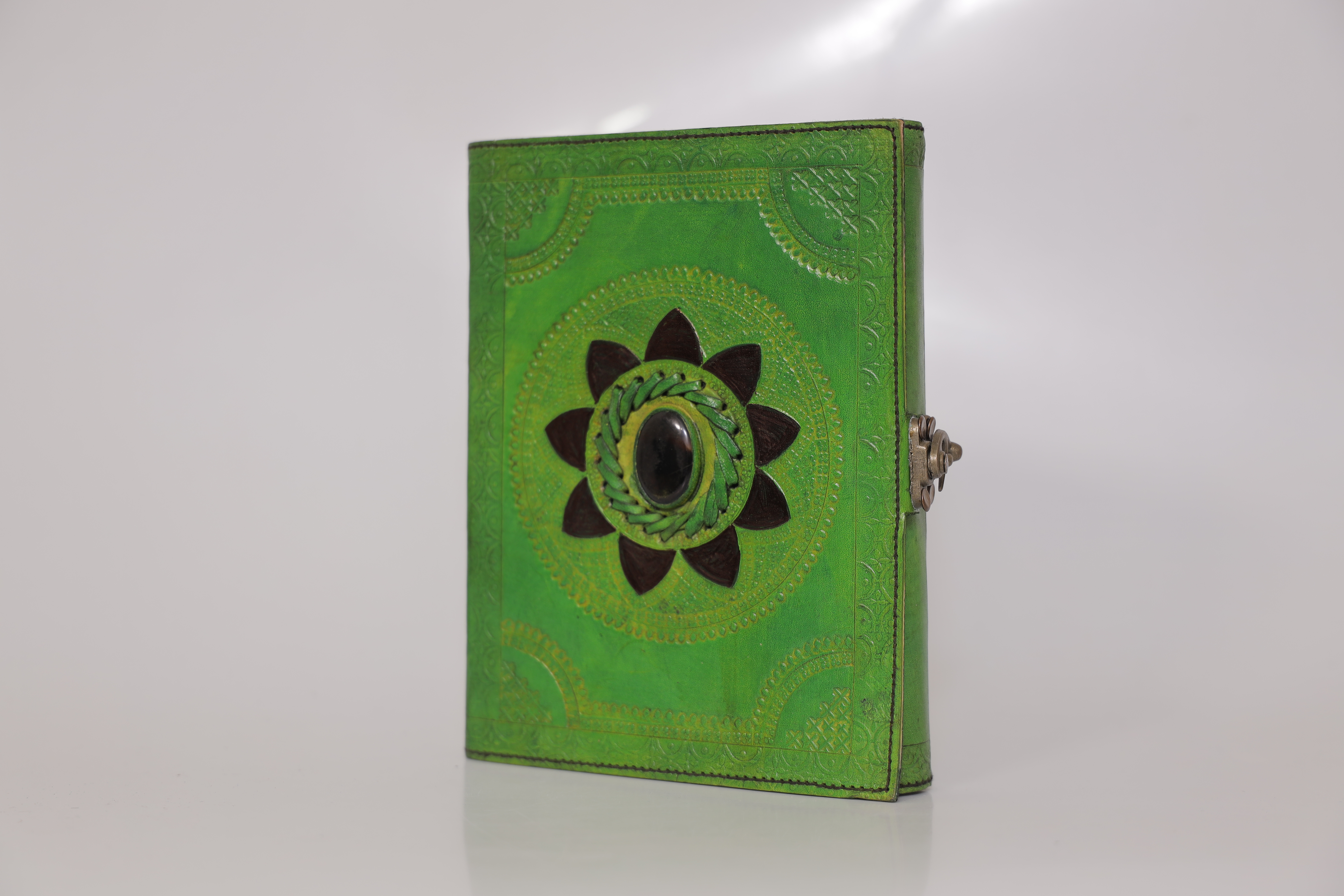 Handcrafted Green Leather Journal