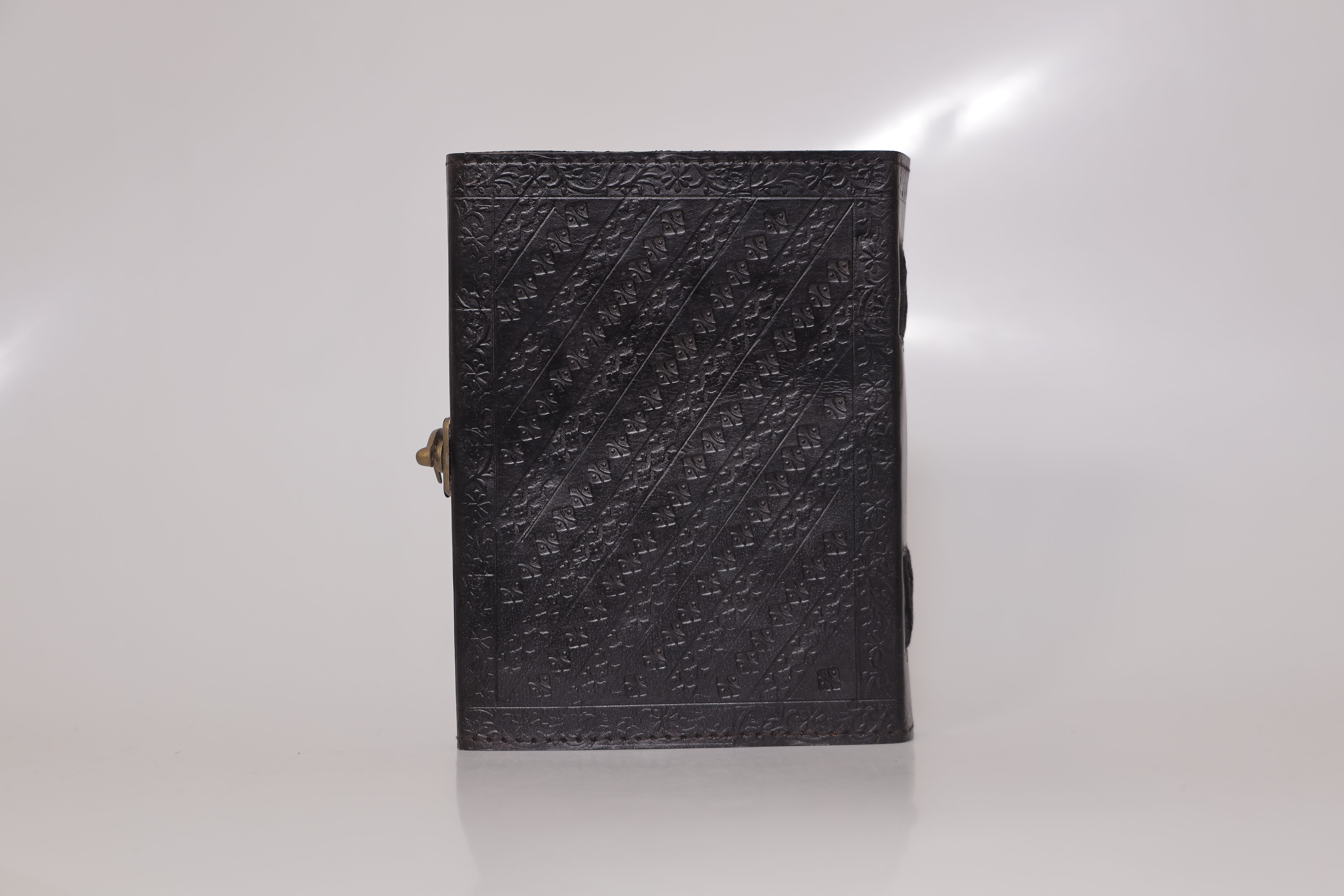 Handcrafted Leather Journal three stone chakara black 