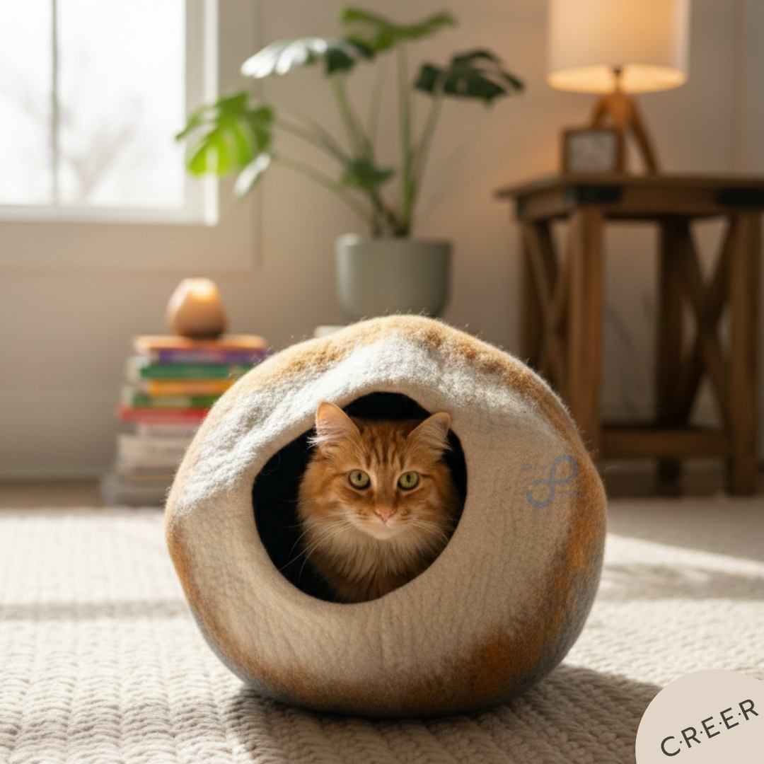 Cozy Felt Cat Cave