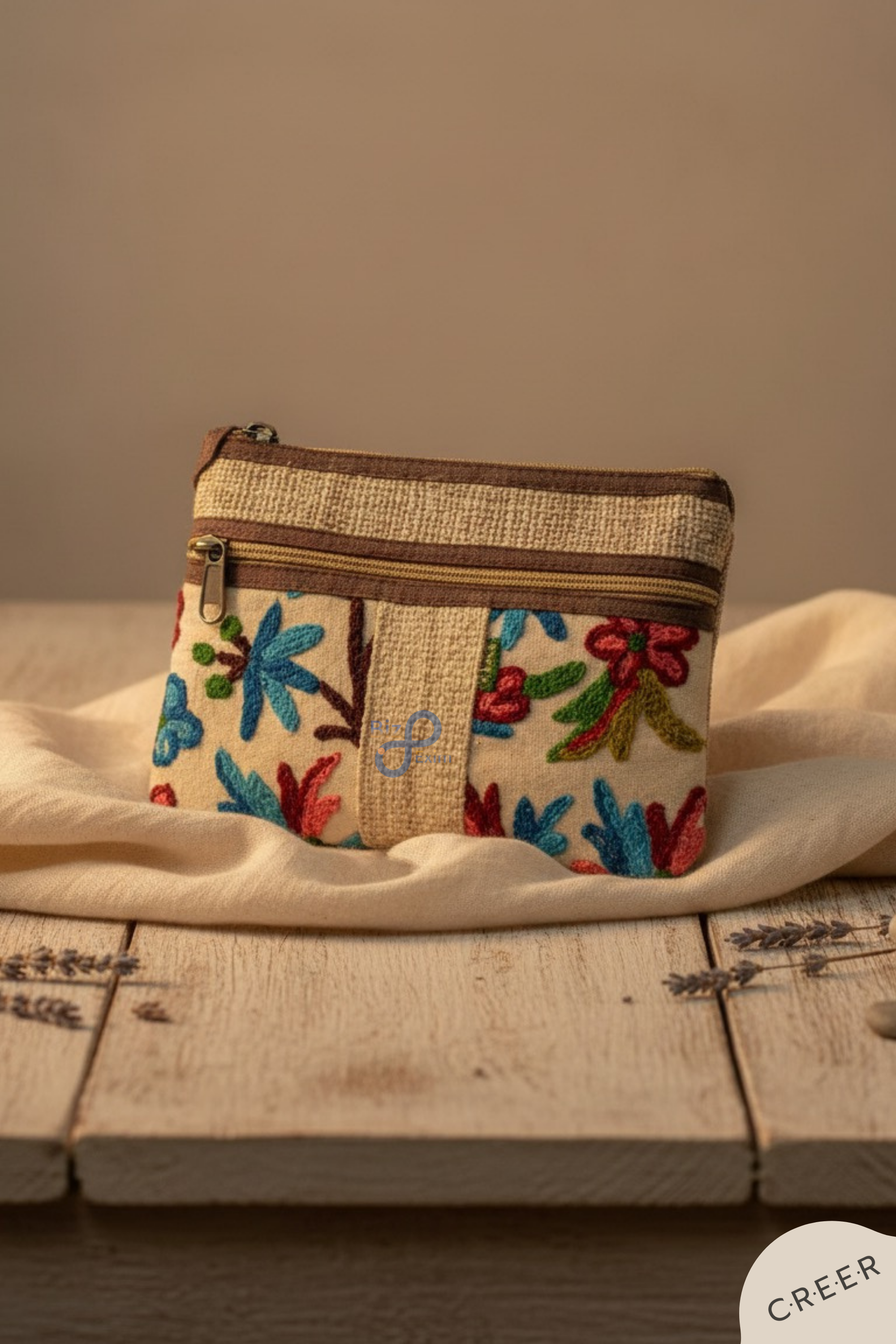 Handcrafted Sleek Hemp Fabric Clutch