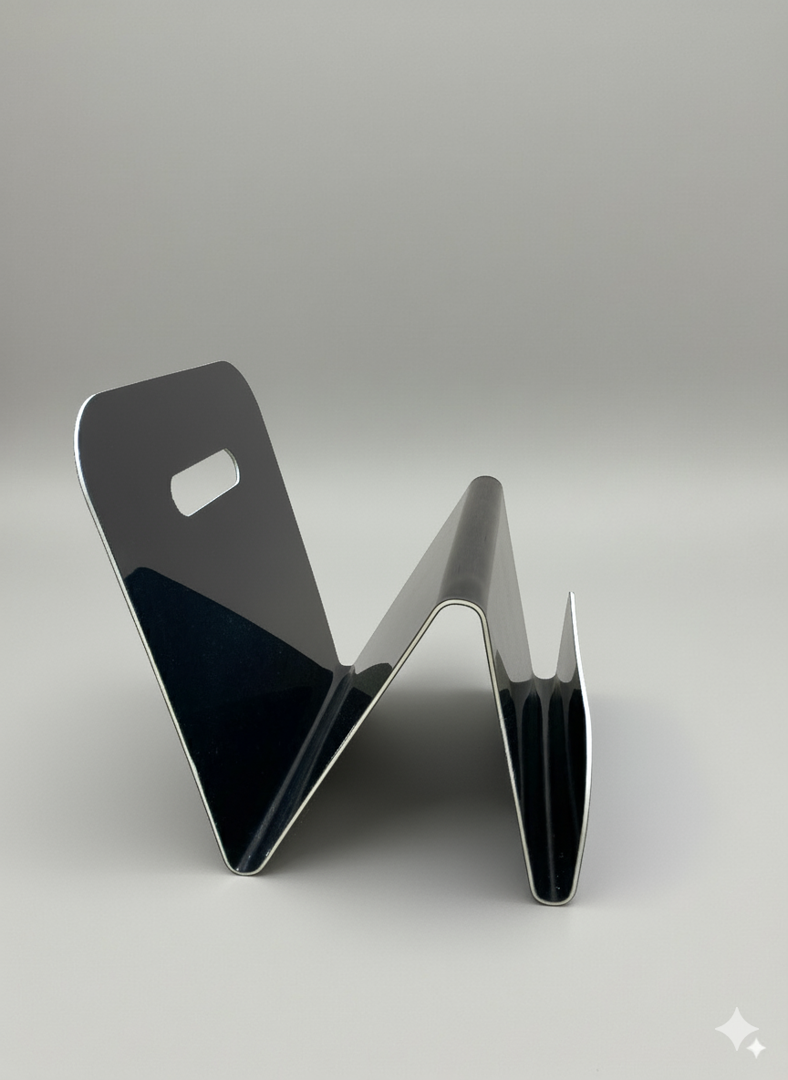 Porte-revues vintage ondulé noir plastique thermoformé – années 70