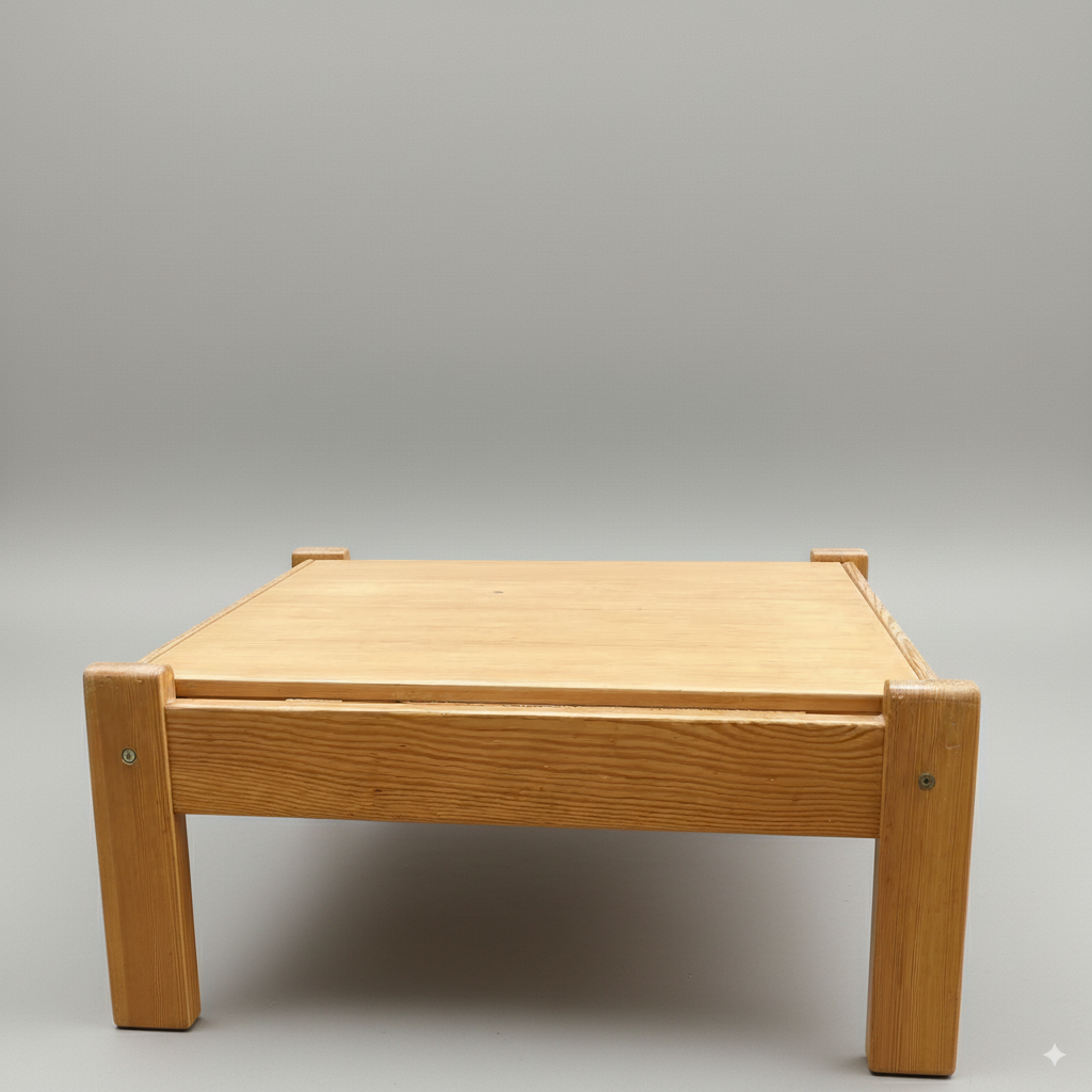 Table basse vintage en pin massif