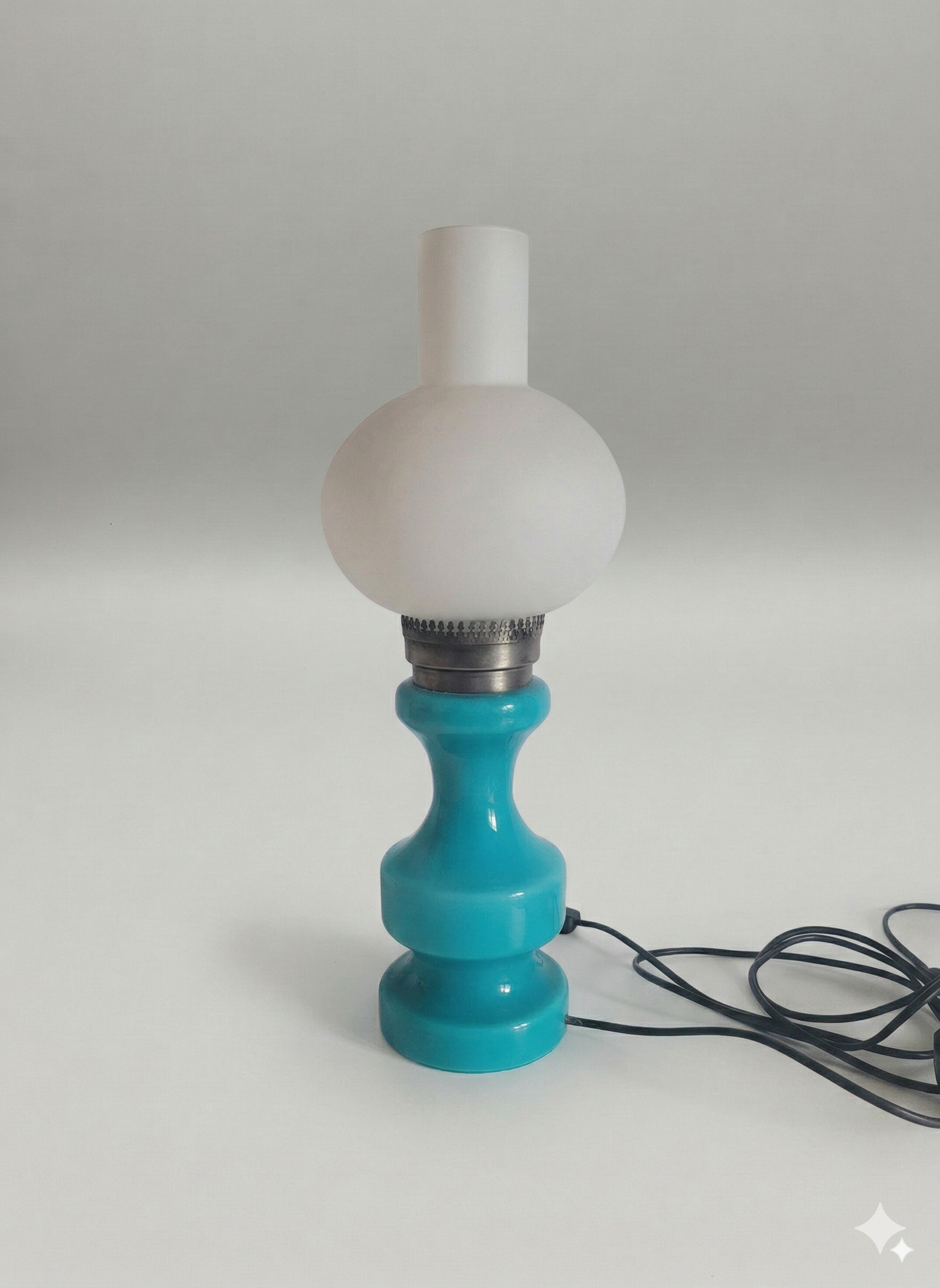 Lampe à poser, ceramique et opaline