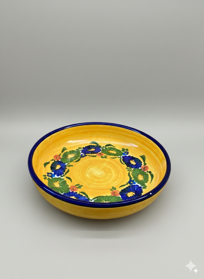 Coupe vintage Ø27 cm – décor floral peint à la main