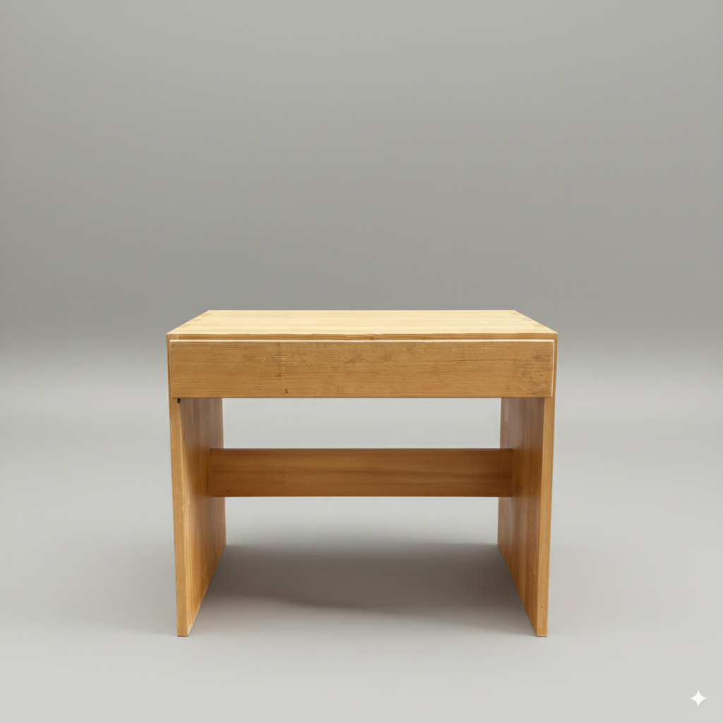 Bureau vintage en pin massif – Maison Regain, années 70