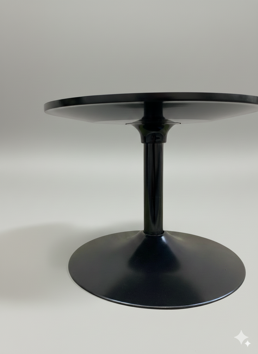 Table basse tulipe resine et laque noire