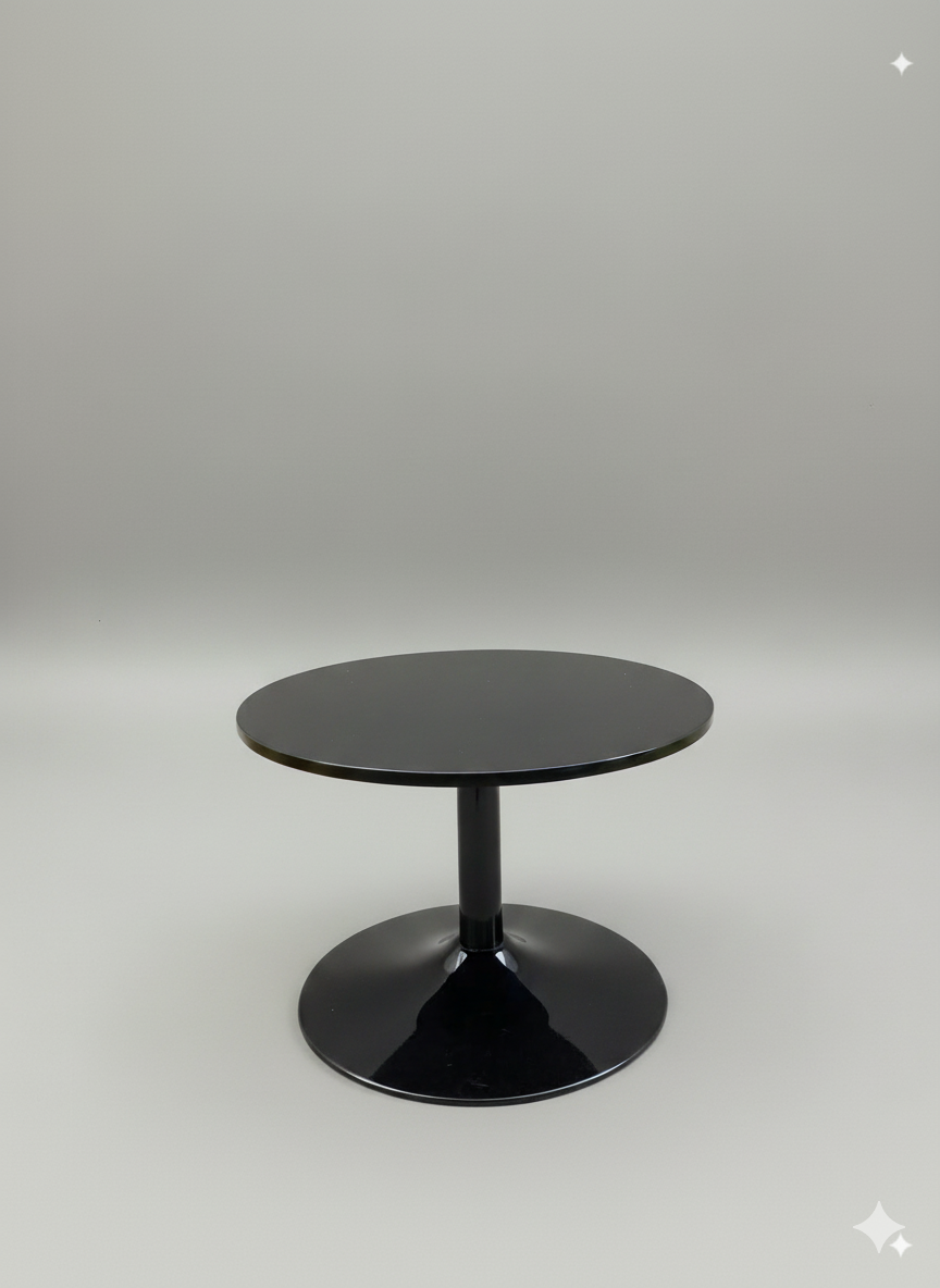 Table basse tulipe resine et laque noire