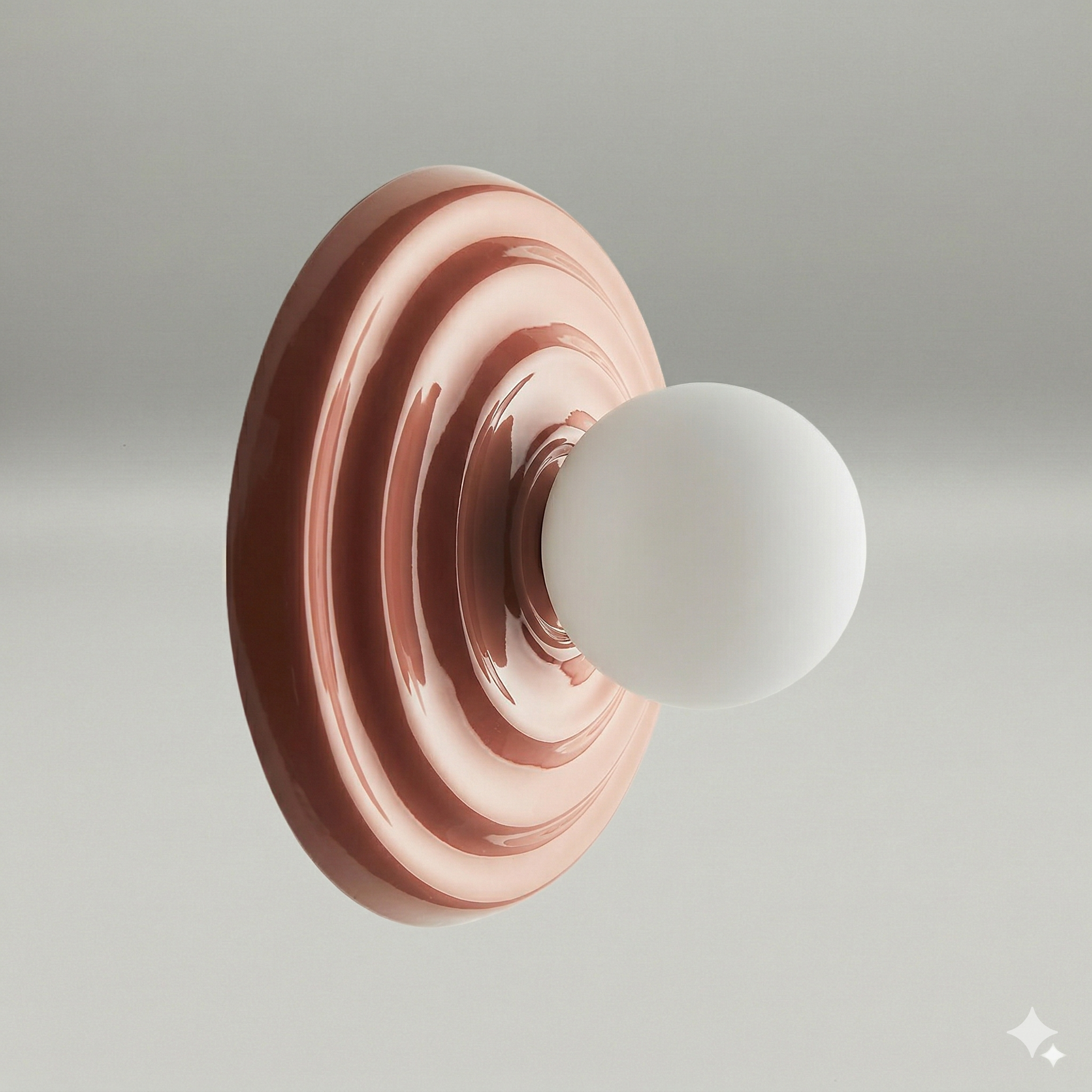 Applique murale design céramique brillante – terracotta / rose