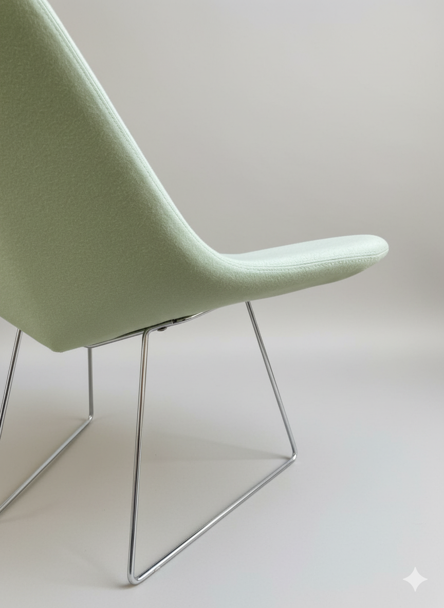 Fauteuil Pétale par Materia – design contemporain – vert d’eau