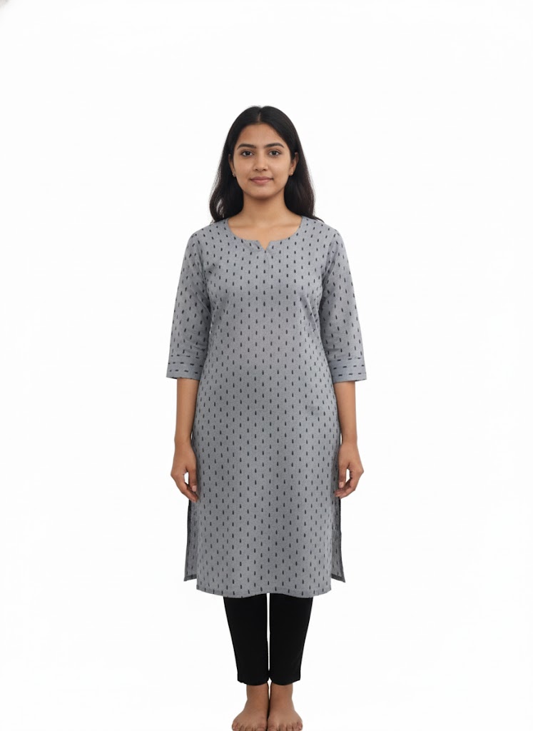 Grey Printed Kurti