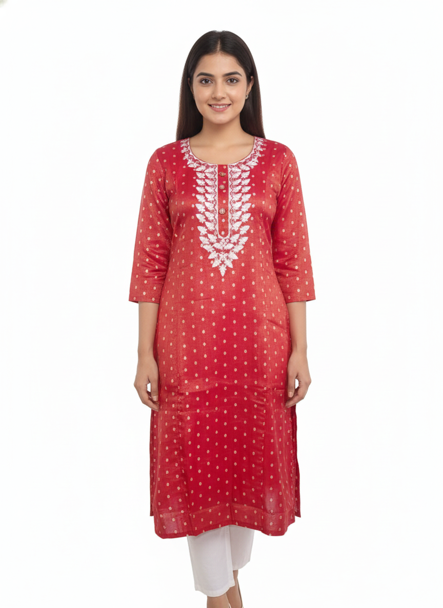 Red Printed Kurti