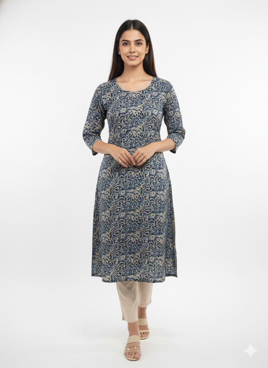 Blue Printed Kurti
