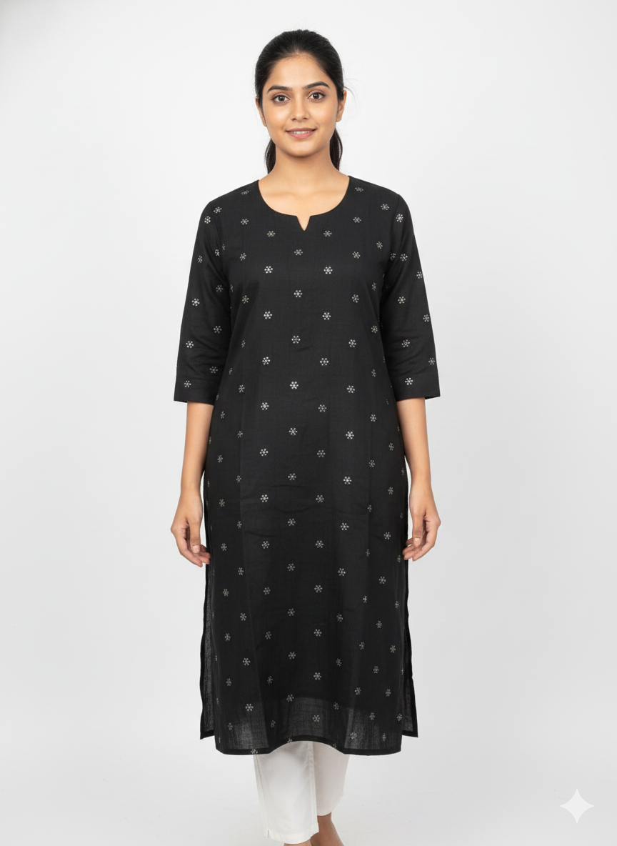 Black Printed Kurta