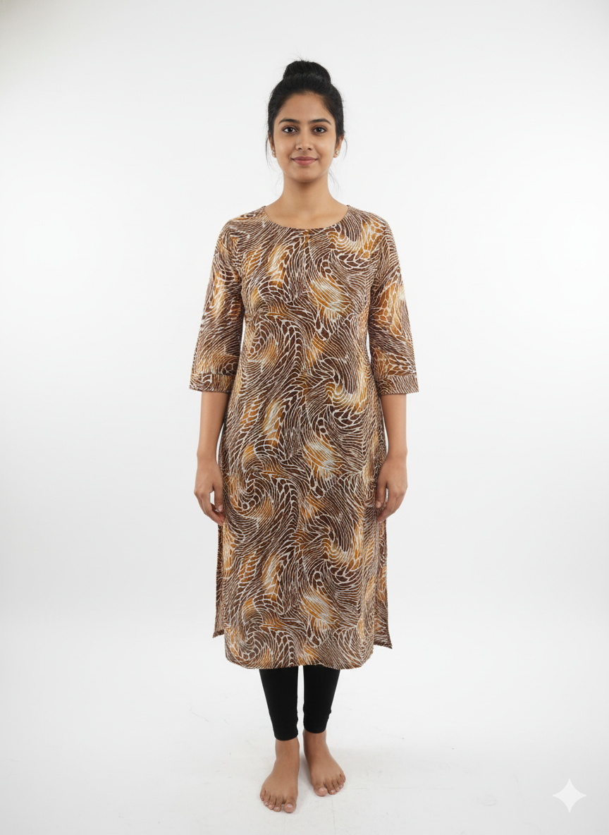 Printed Brown Kurti