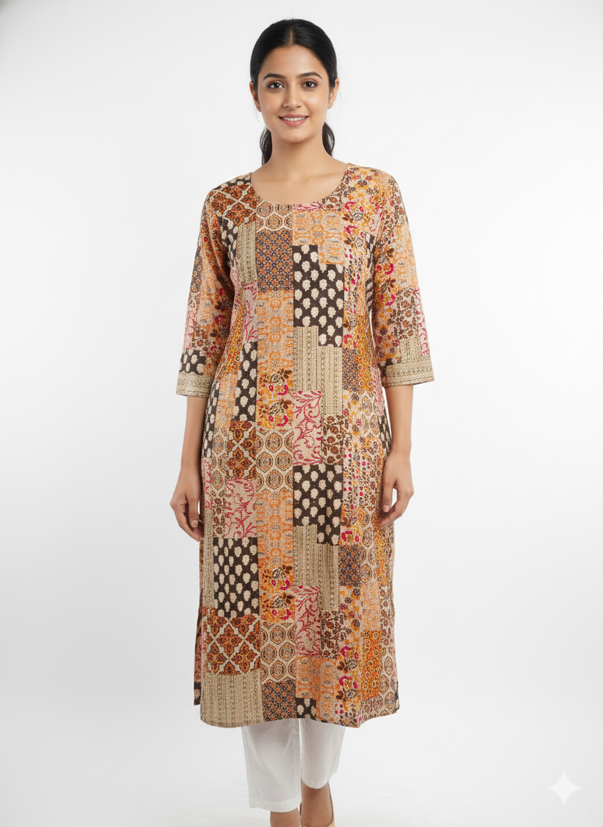 Patchwork Printed Kurti