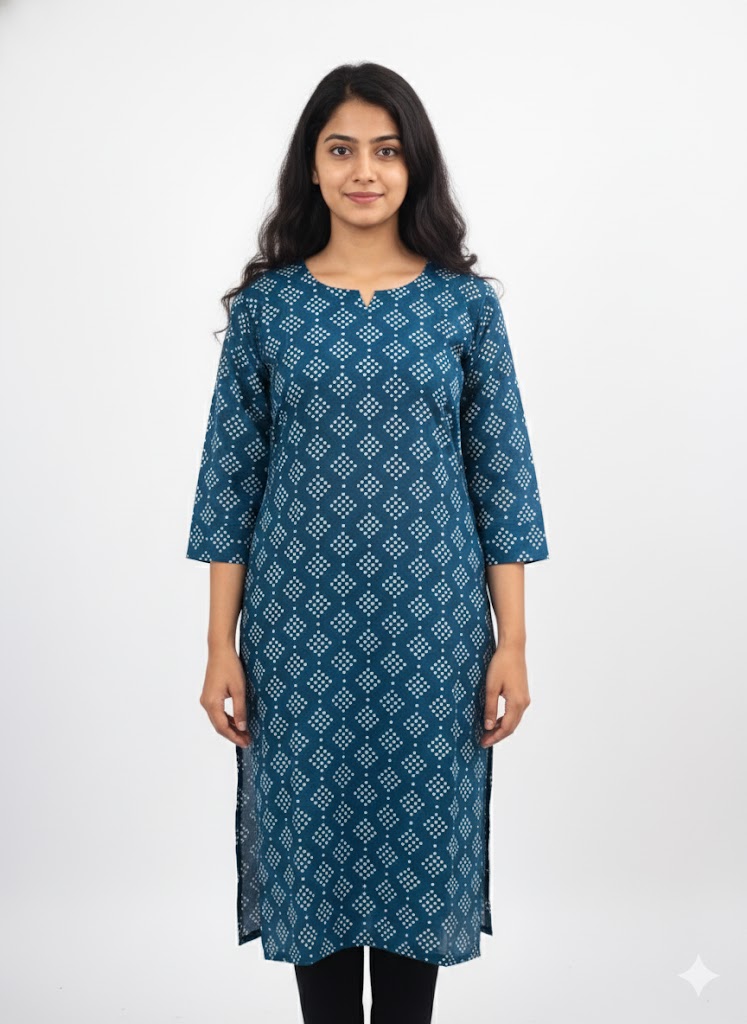 Blue Printed Kurti