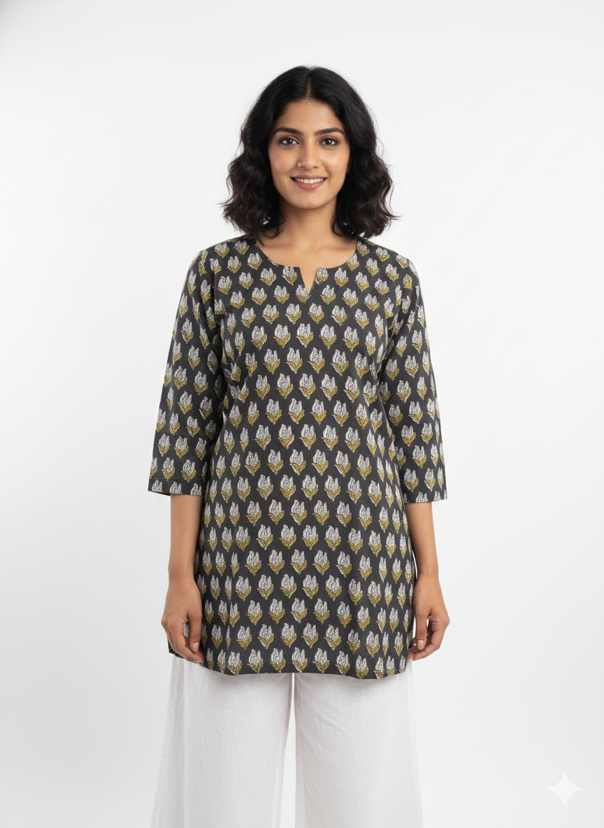 Printed Cotton Tunic Top