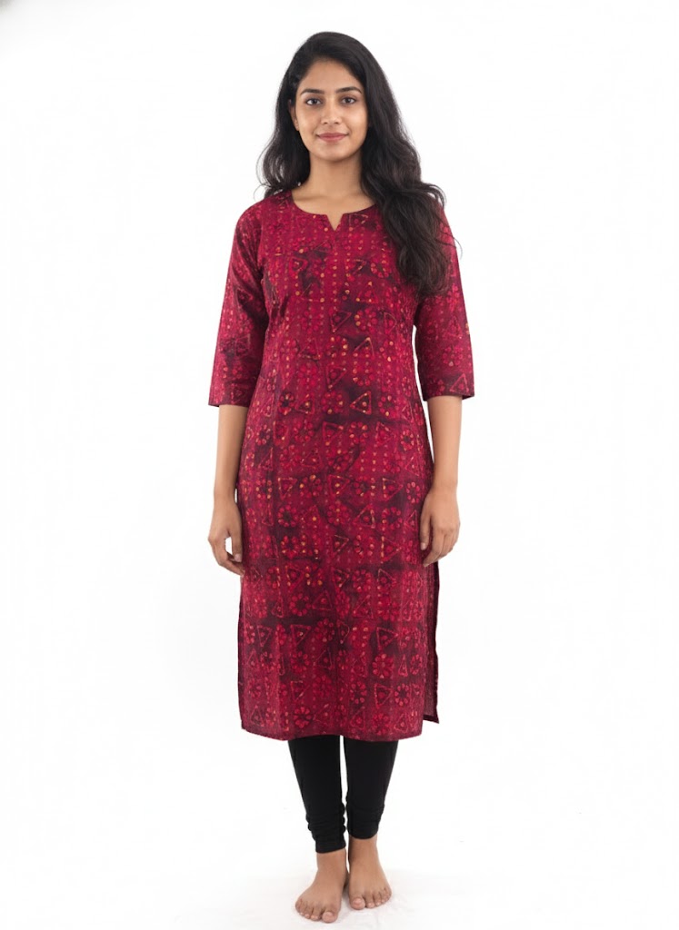 Red Printed Kurti