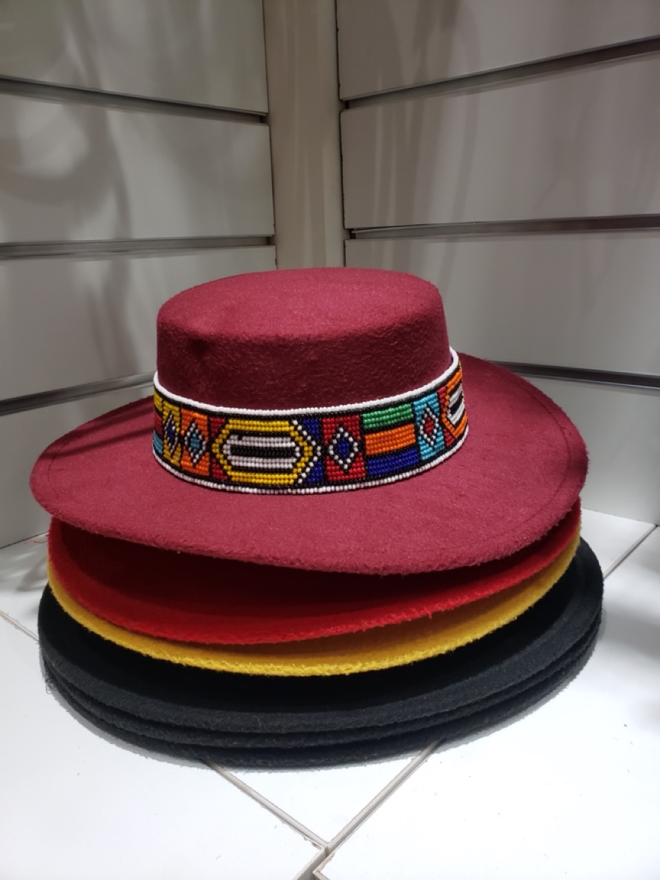 Traditional Beaded Wide-Brim Fedora Hat