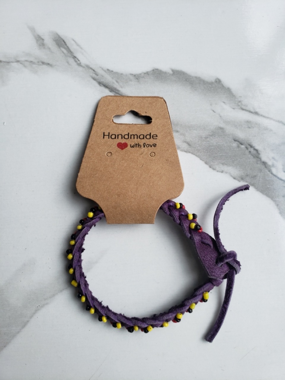 Handmade Purple Beaded Bracelet