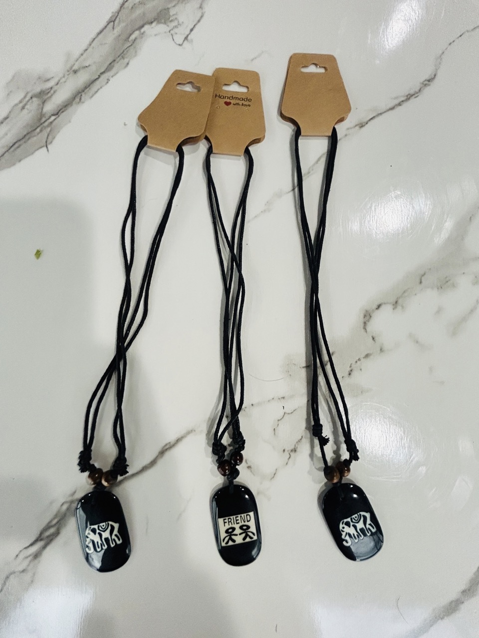Black Pendant Friendship Necklaces
